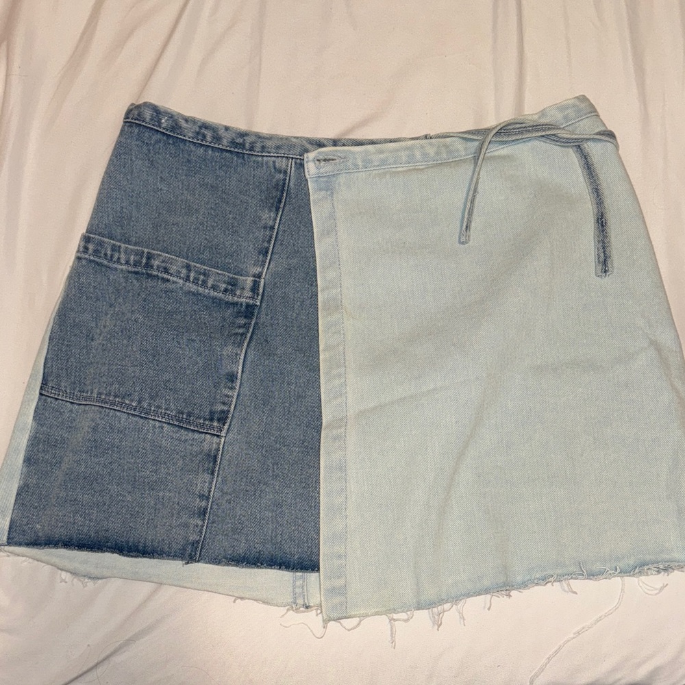 PacSun Two-Tone Denim A-Line Skirt